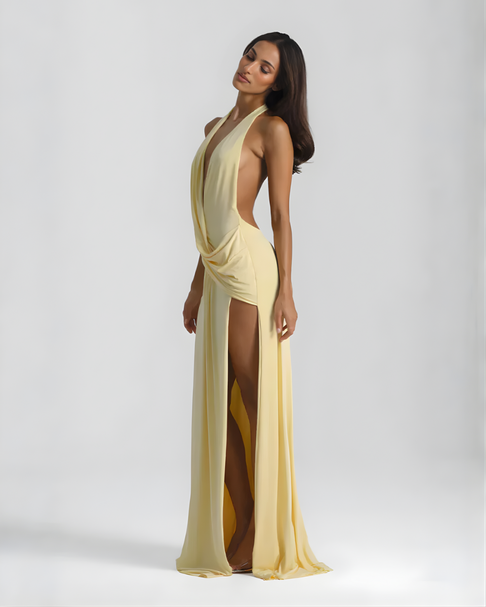 Mila Halter Neck Maxi Dress