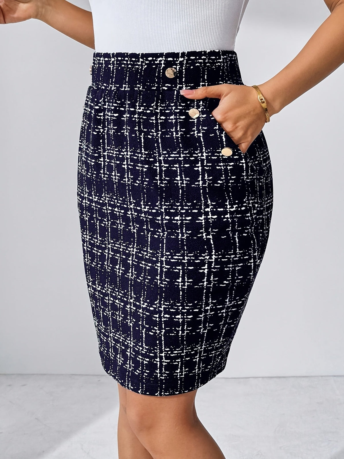 Celeste Plaid Tailored Skirt