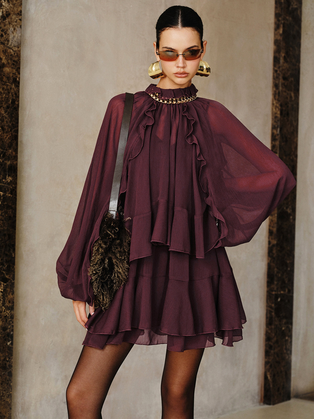 Whisper Ruffle | Chiffon Mini Dress Set