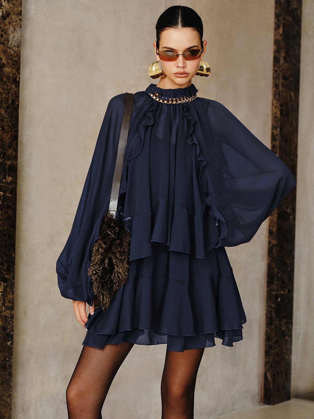 Whisper Ruffle | Chiffon Mini Dress Set