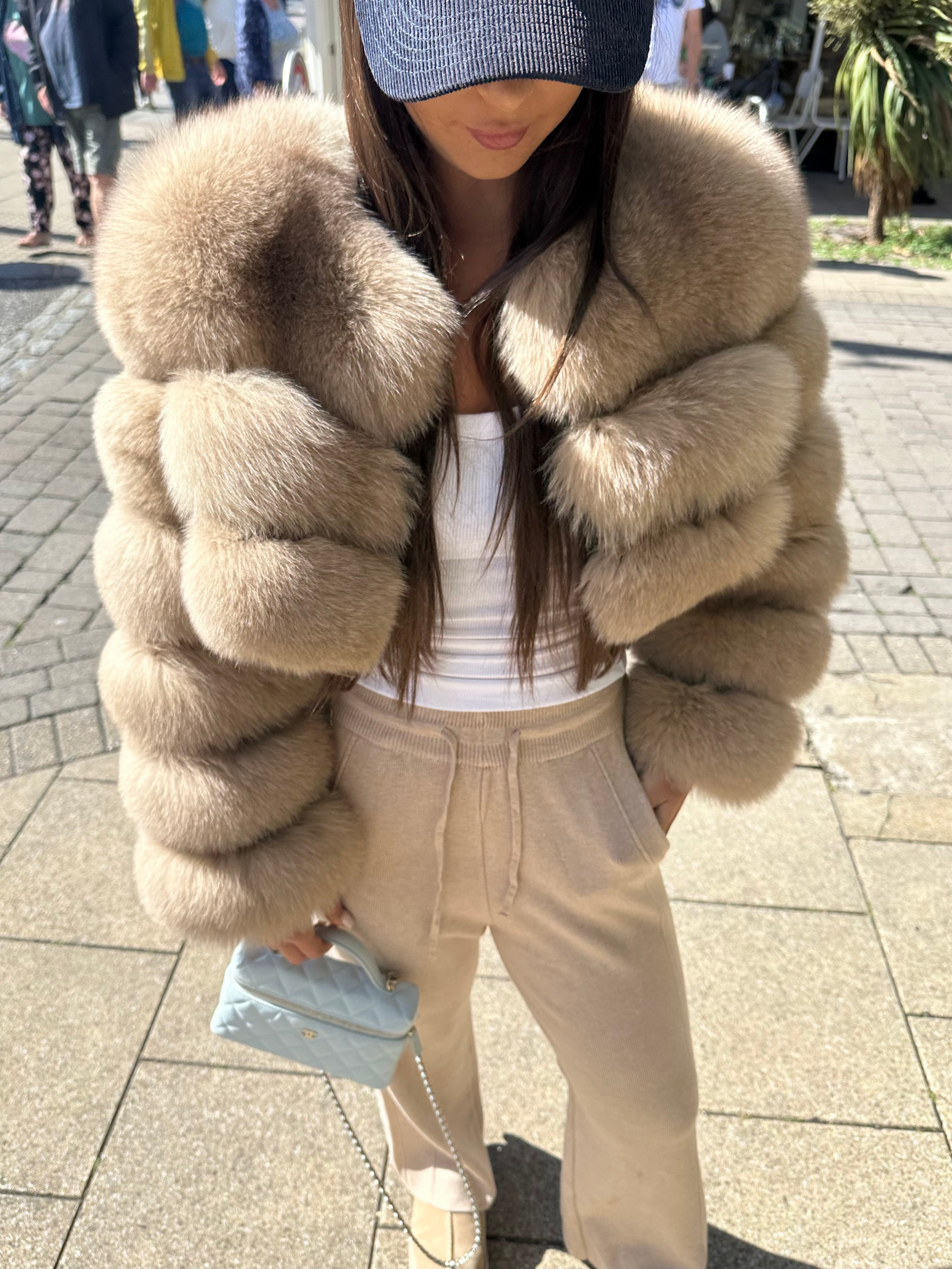 Montana | Cropped Fox Fur Coat – Caramel
