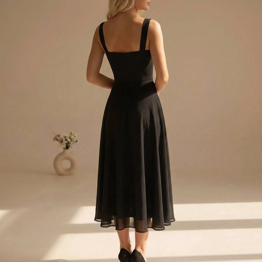 Rina Sleeveless Chiffon Midi Dress