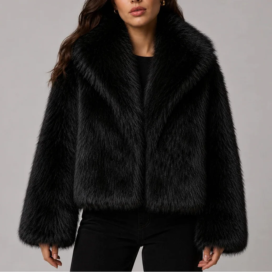 Women's Faux Fur Jacket | Cropped Winter Jacket