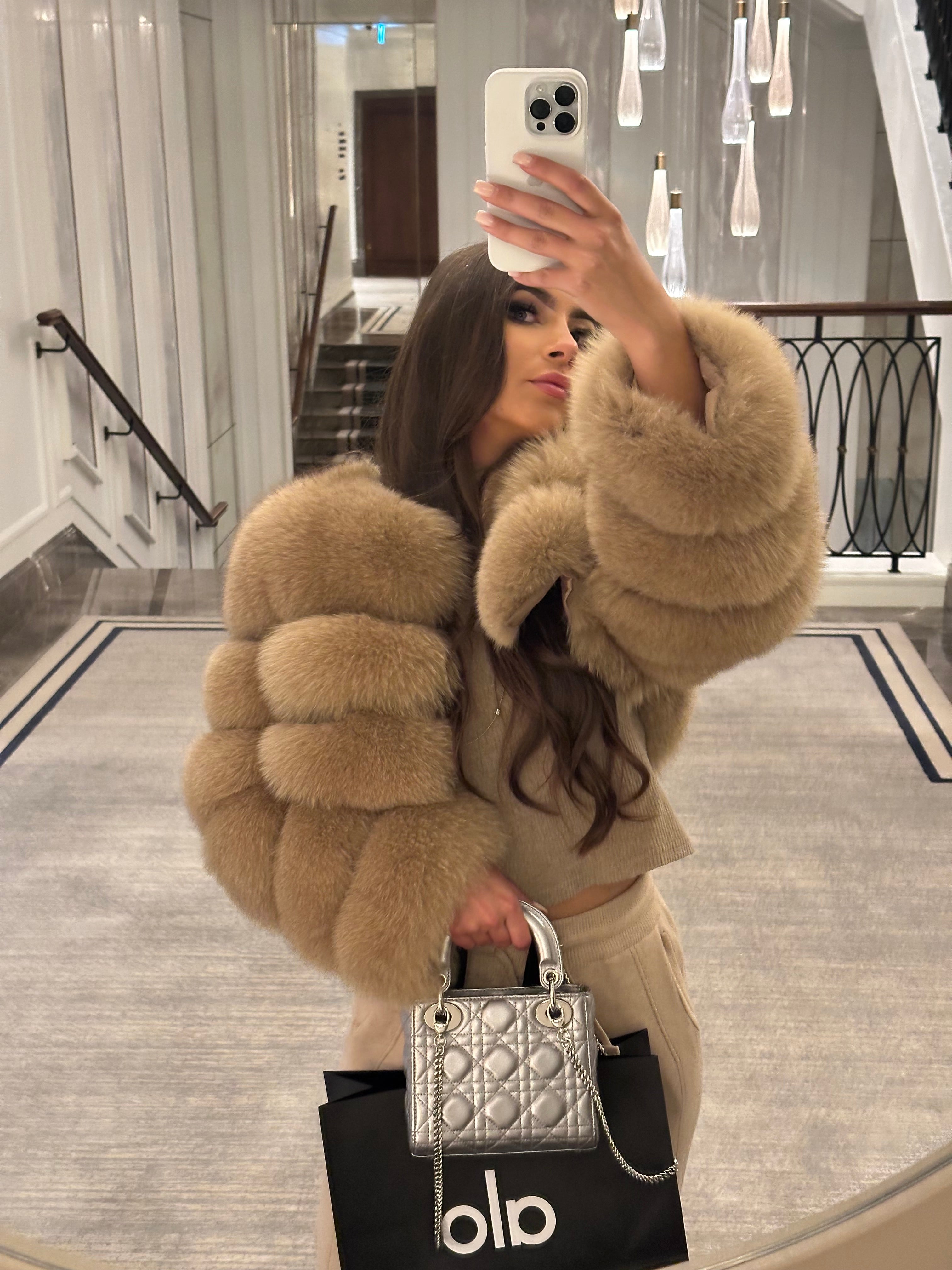 Montana | Cropped Fox Fur Coat – Caramel