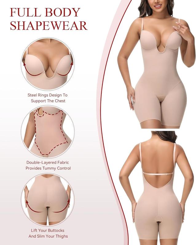 U Plunge Strapless Tummy Control Bodysuit