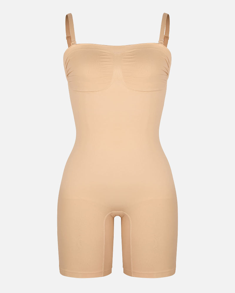 Seamless Strapless Bodysuit with Removable Straps