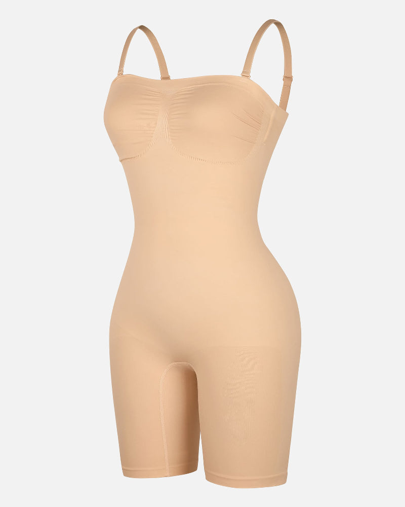Seamless Strapless Bodysuit with Removable Straps