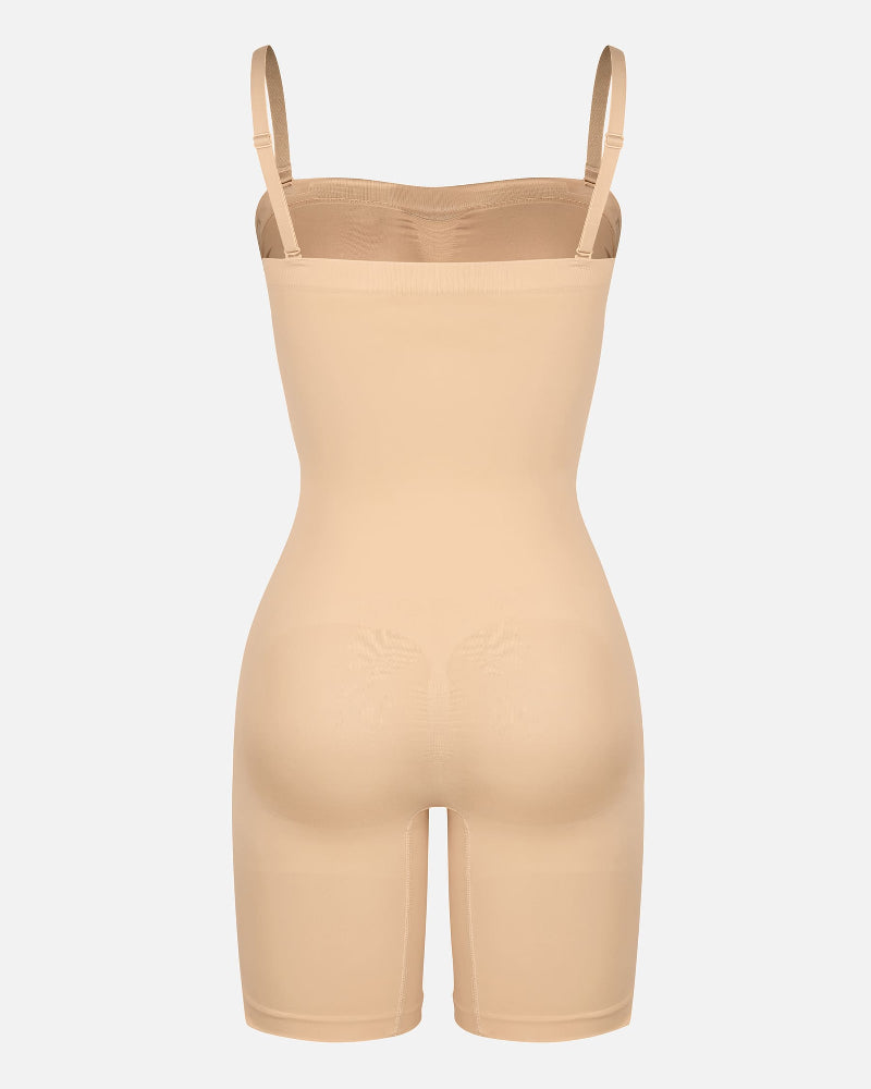 Seamless Strapless Bodysuit with Removable Straps