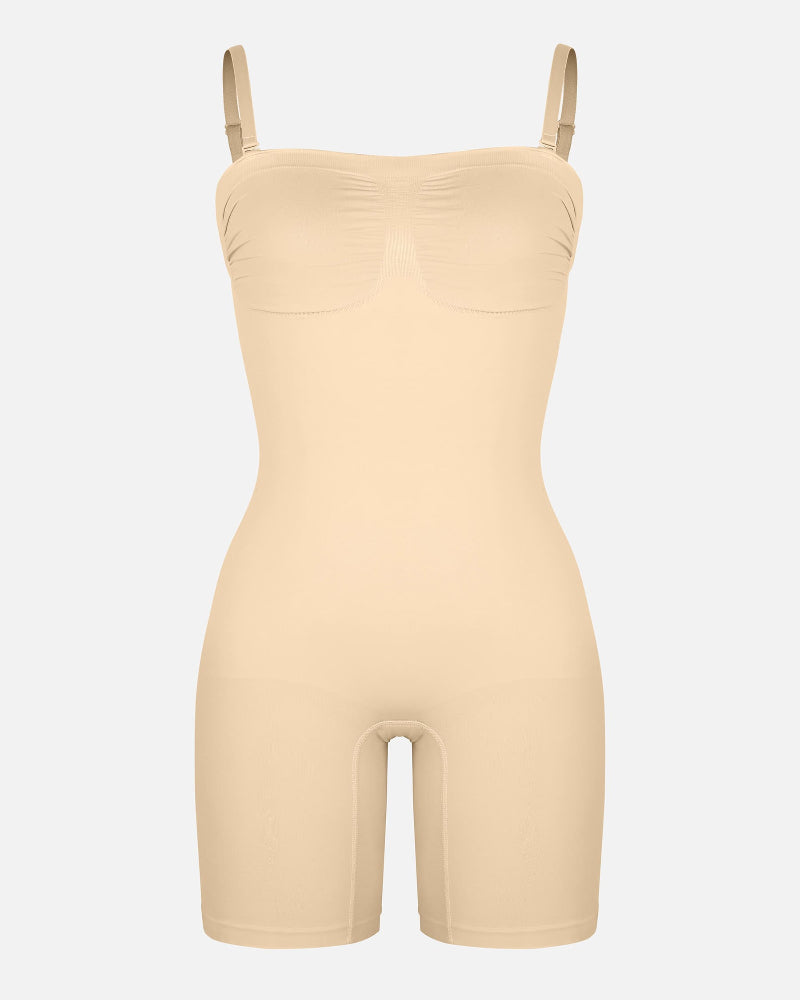 Seamless Strapless Bodysuit with Removable Straps