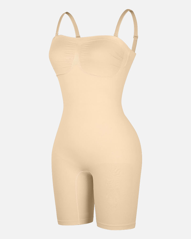 Seamless Strapless Bodysuit with Removable Straps