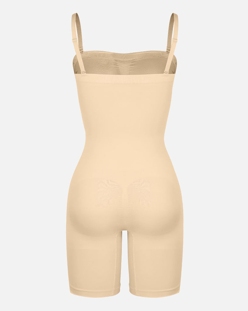 Seamless Strapless Bodysuit with Removable Straps