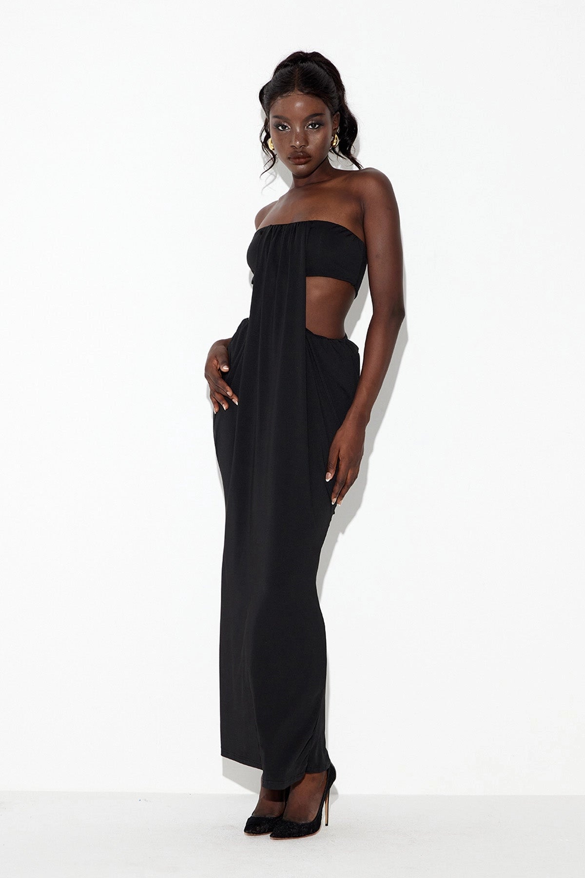 Zarelle | Cutout Ruched Maxi Dress