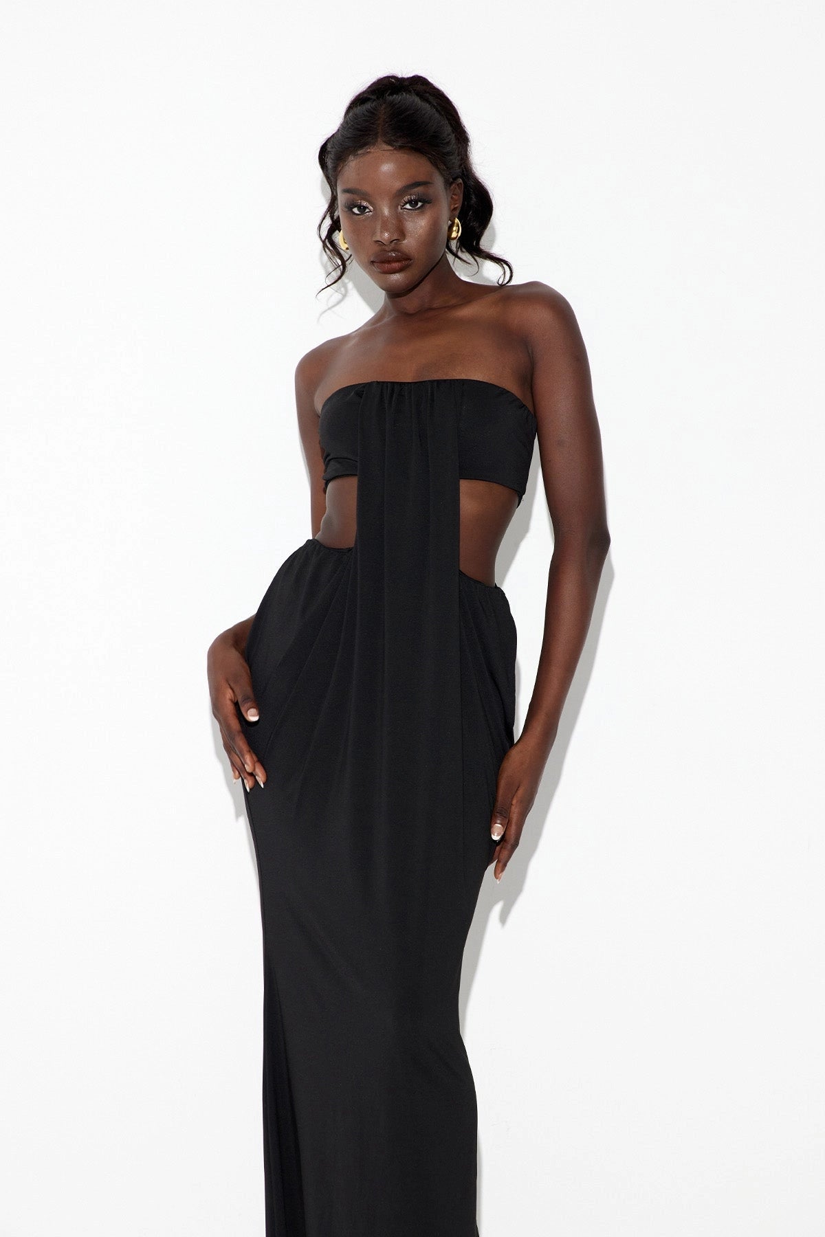 Zarelle | Cutout Ruched Maxi Dress