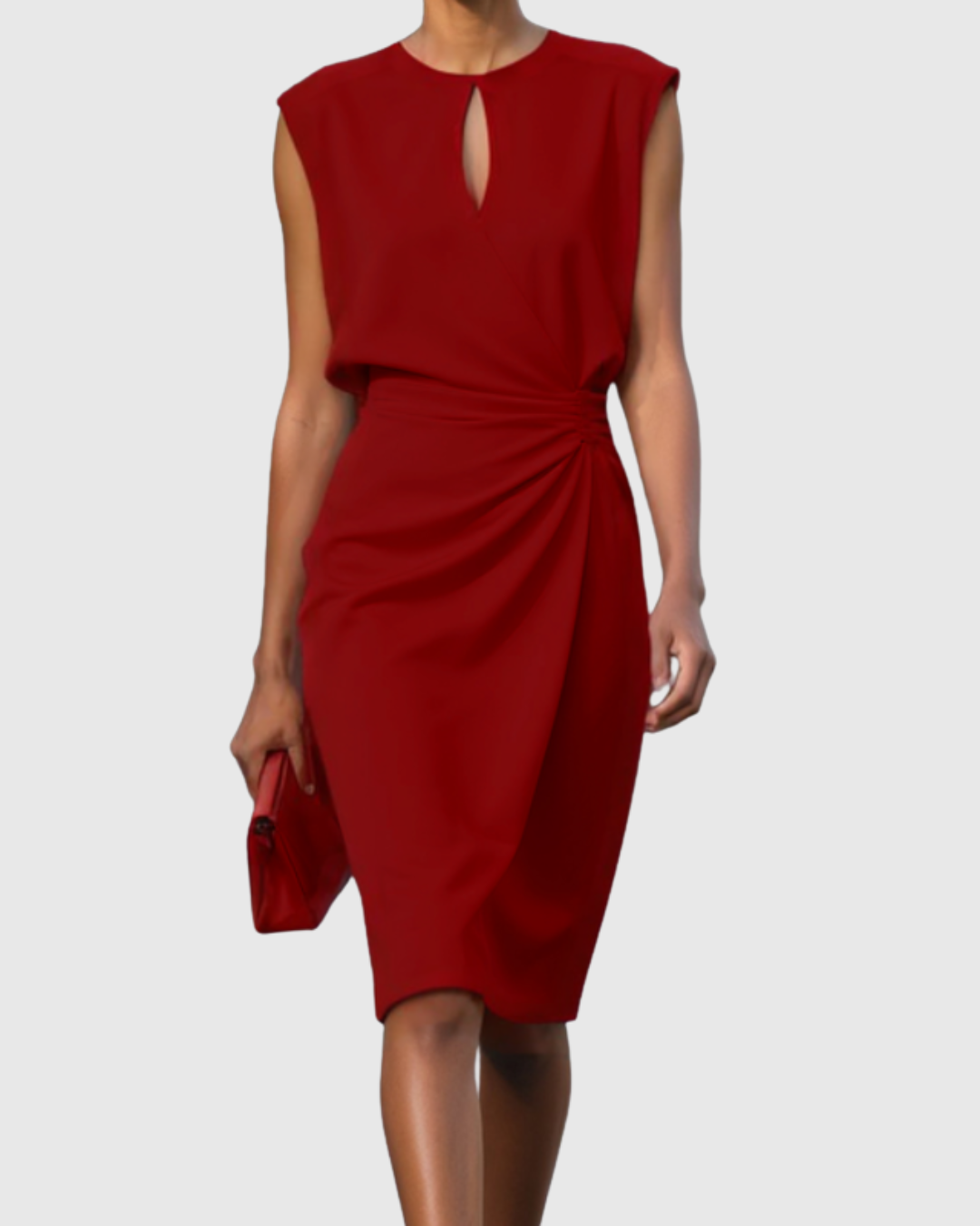 Carlena Ruched Waist Midi Dress