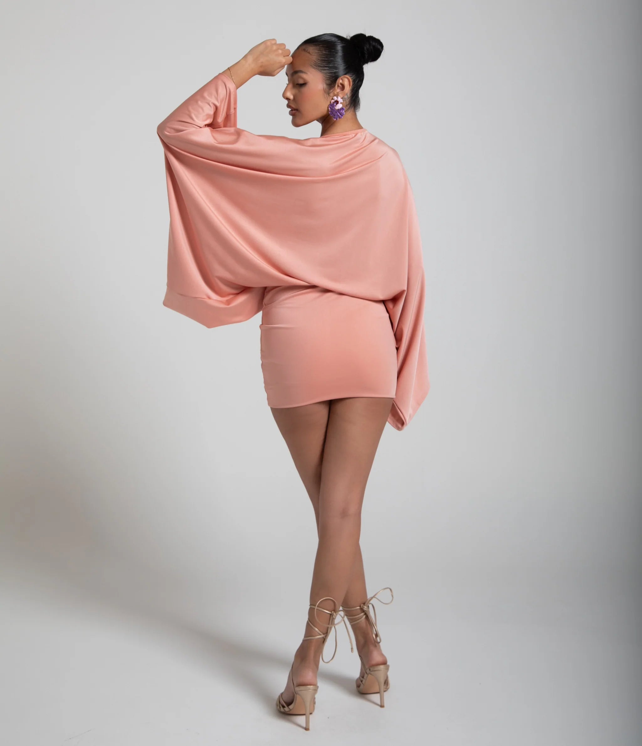 Isla | Deep-Plunge Batwing Mini Dress