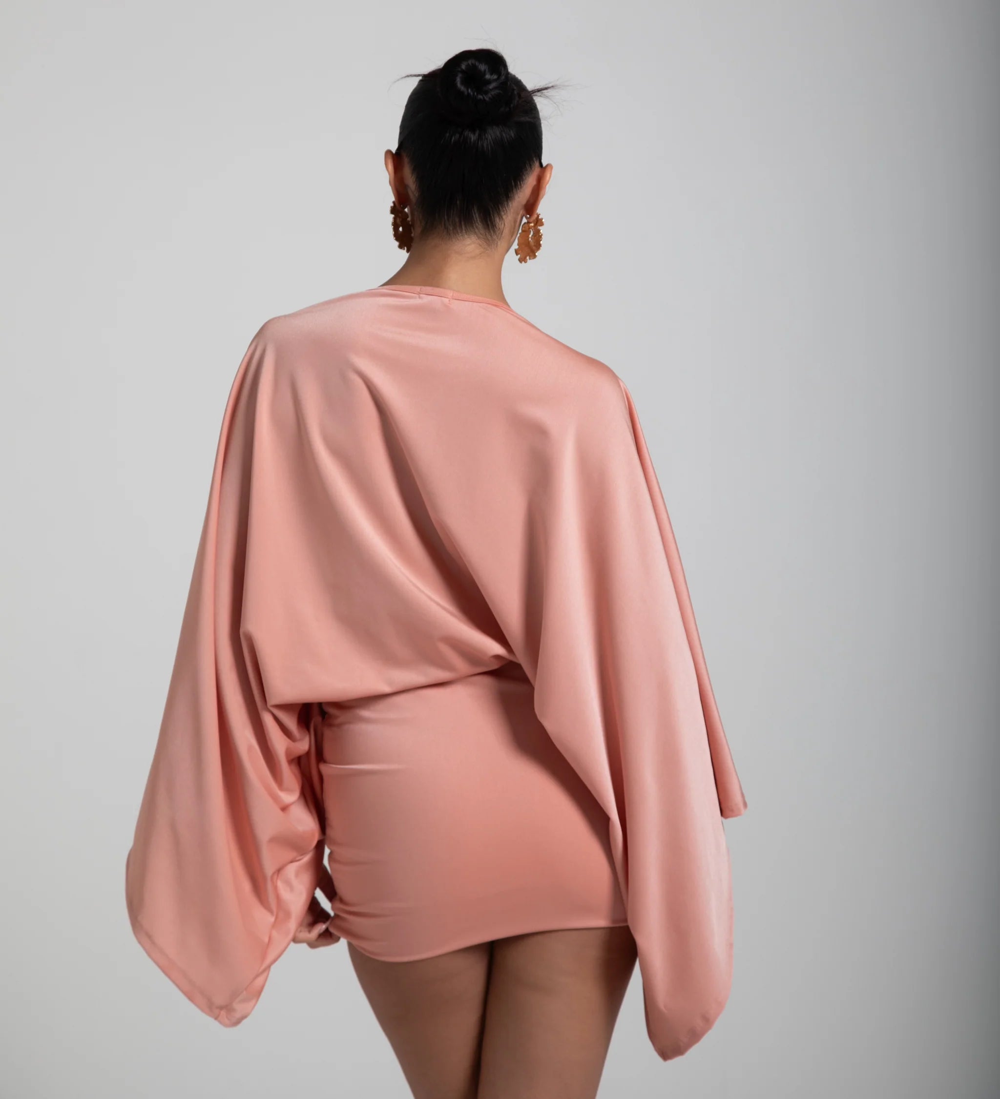Isla | Deep-Plunge Batwing Mini Dress