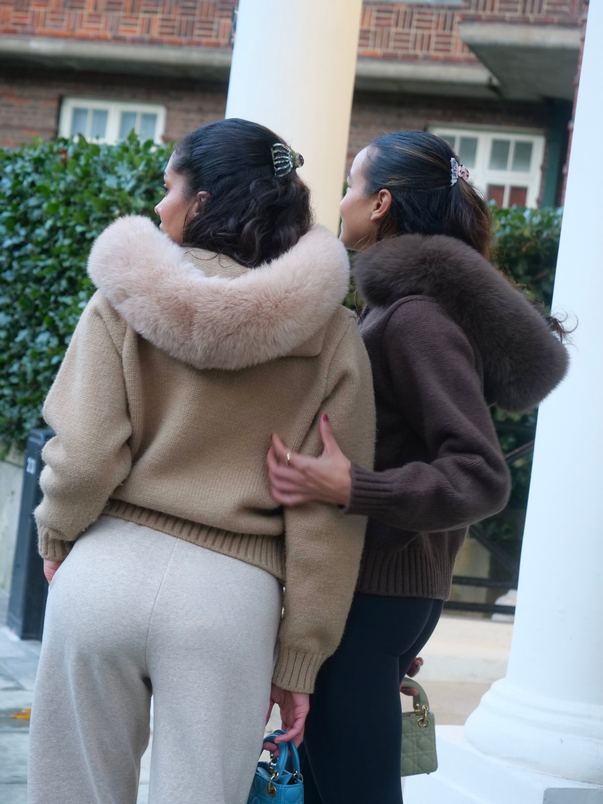 Aubri Faux Fur Hooded Knit Jacket
