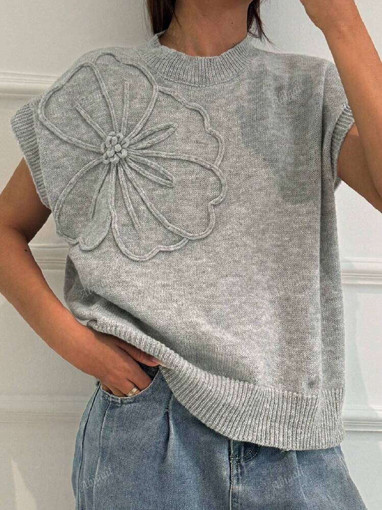 Callie 3D Floral Knit Vest