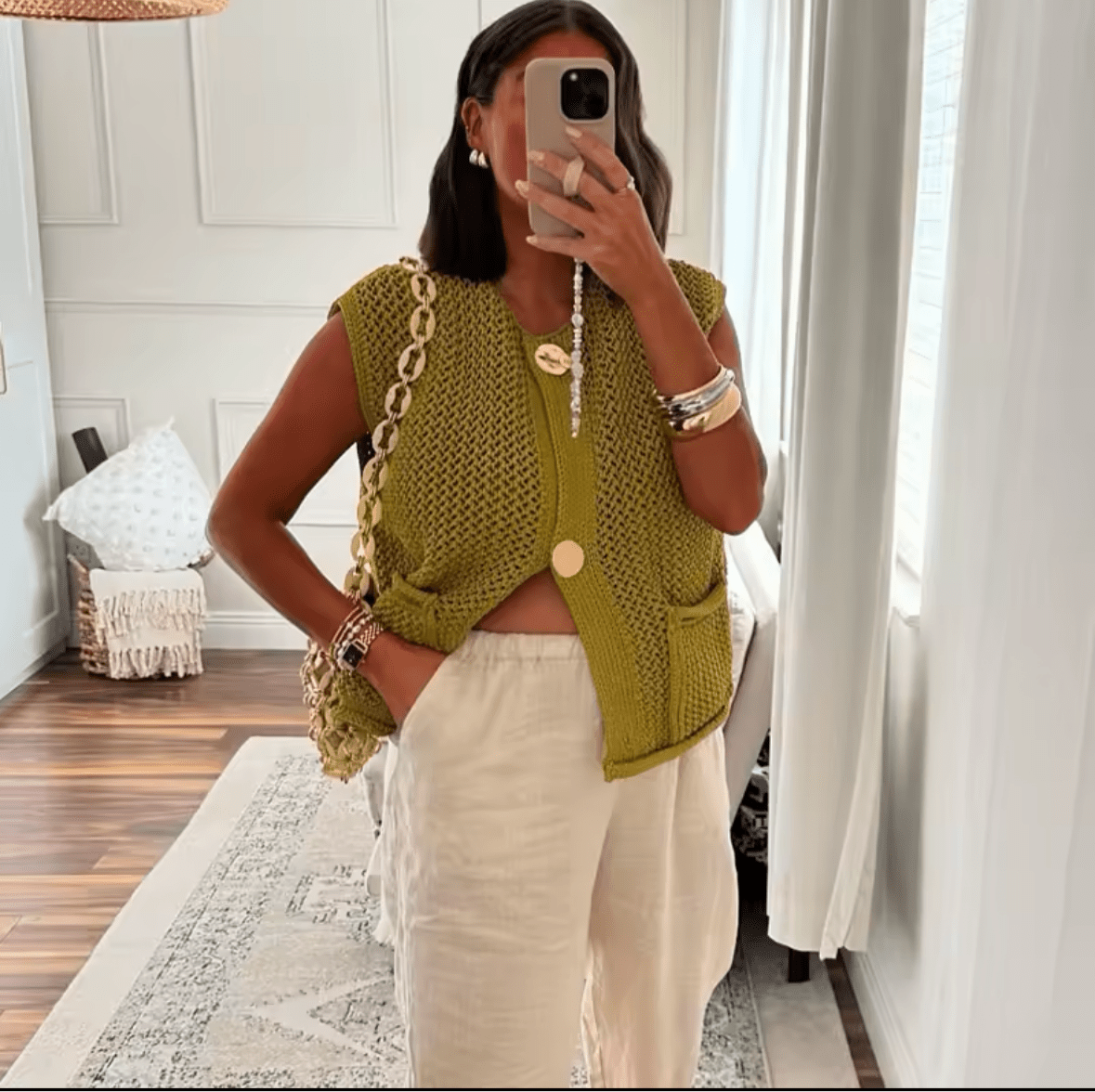 Camille Chunky Knit Vest Cardigan