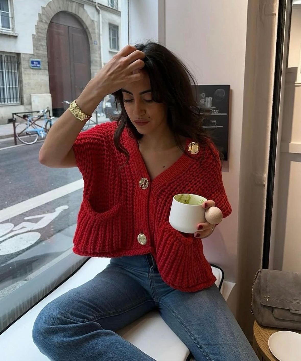 Camille Chunky Knit Vest Cardigan