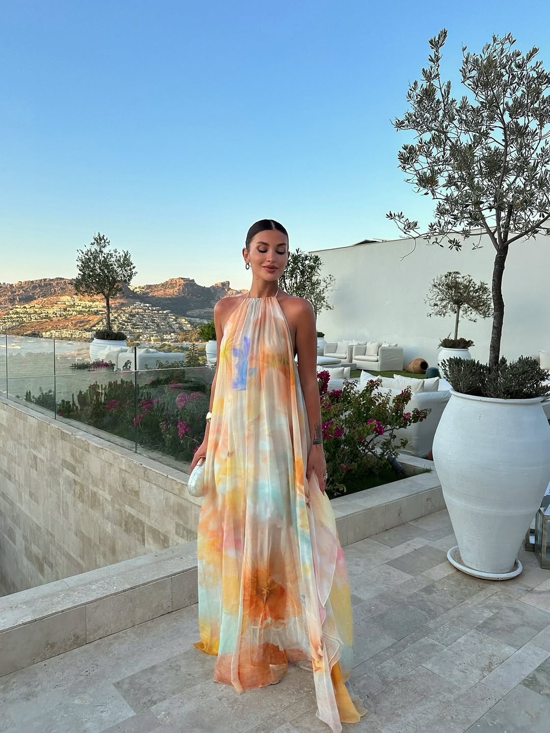 Corinna Printed Halter Maxi Dress