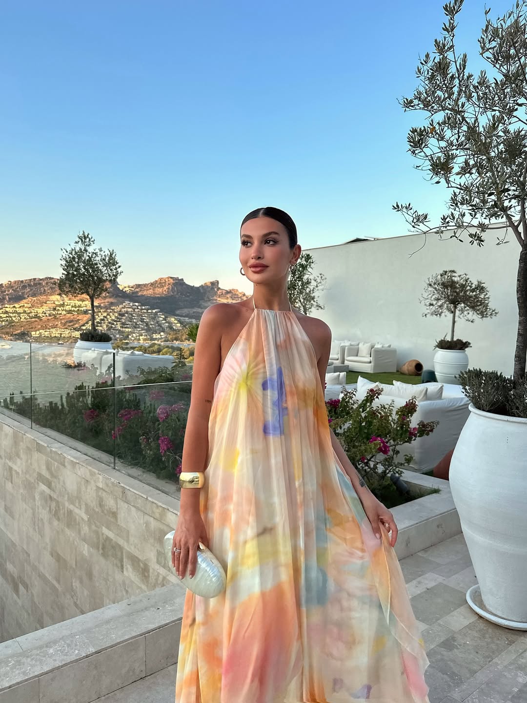 Corinna Printed Halter Maxi Dress