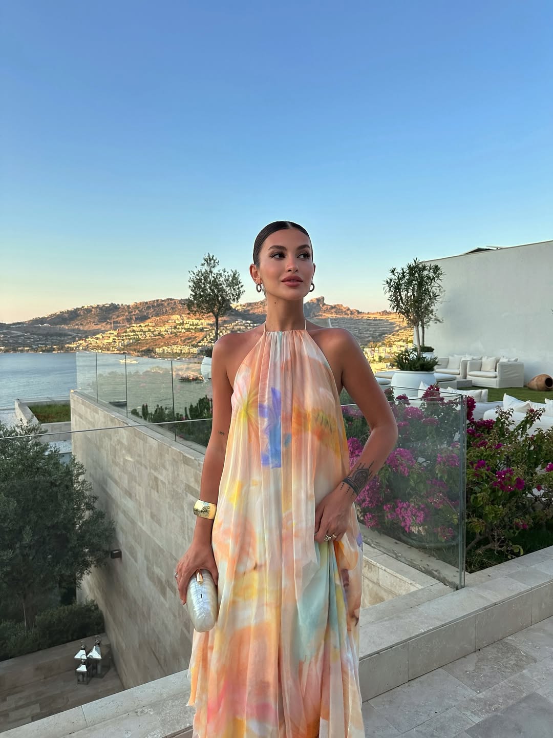 Corinna Printed Halter Maxi Dress