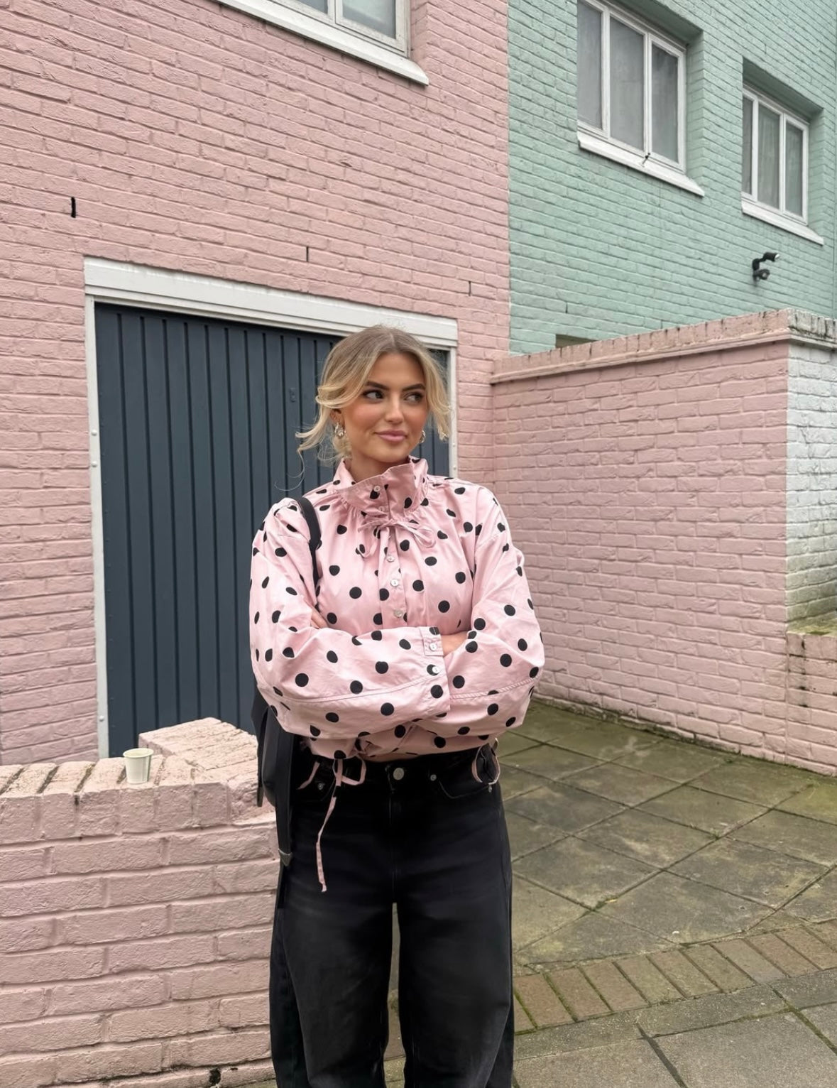 Elise Polka Dot Ruffle Jacket