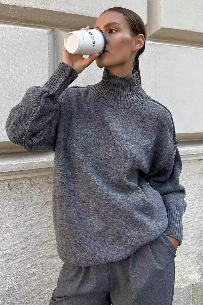 Turtleneck Sweater – Emilia Oversized Knit Jumper