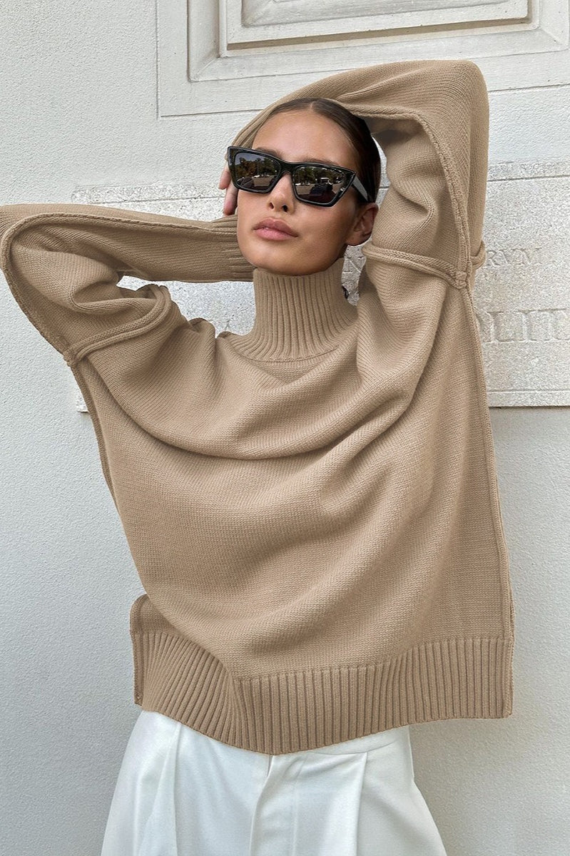 Turtleneck Sweater – Emilia Oversized Knit Jumper