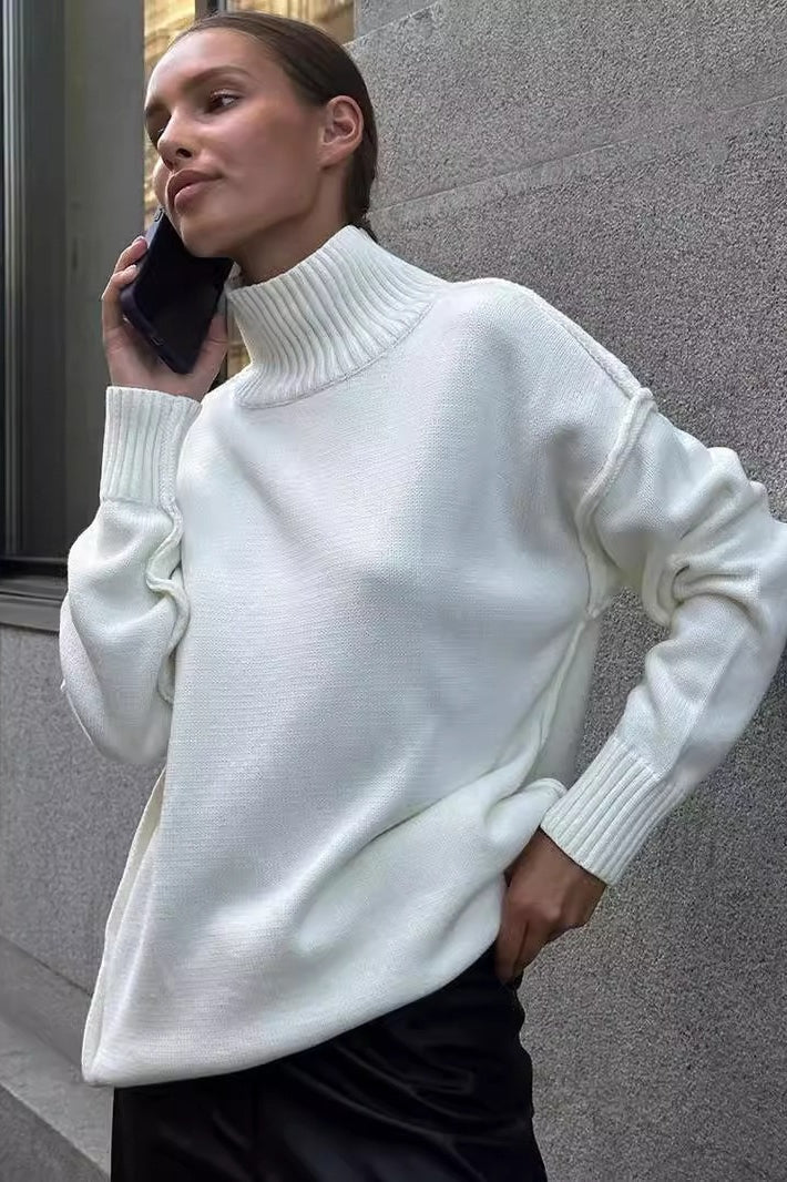 Turtleneck Sweater – Emilia Oversized Knit Jumper