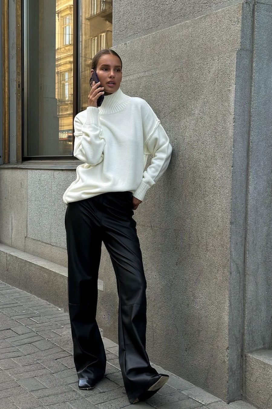 Turtleneck Sweater – Emilia Oversized Knit Jumper