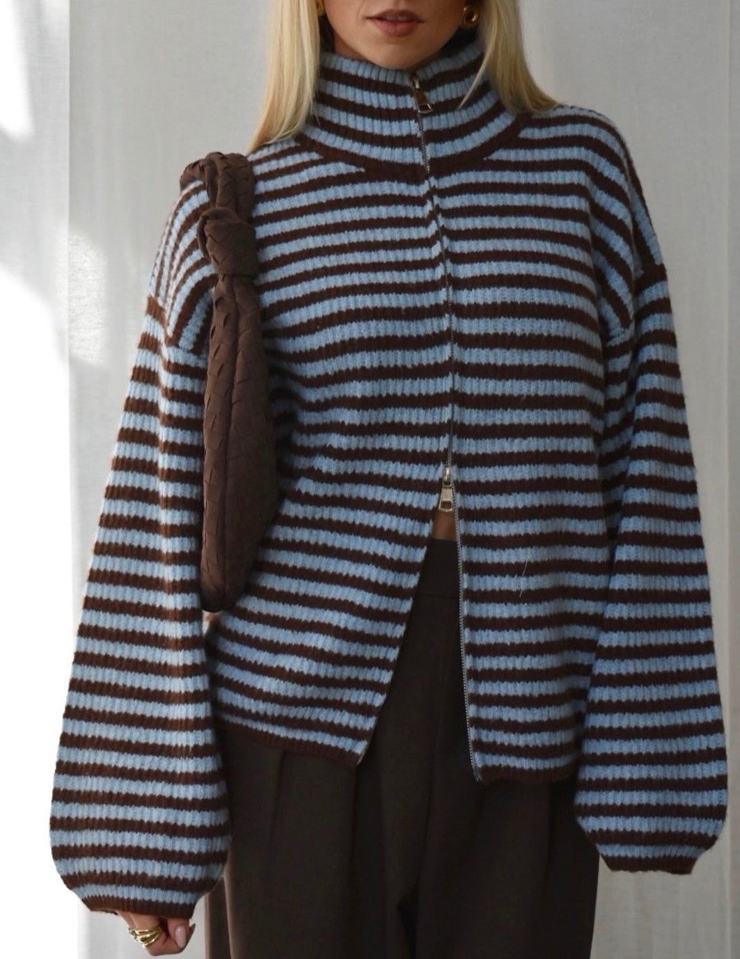 Maren Striped Chunky Knit Cardigan