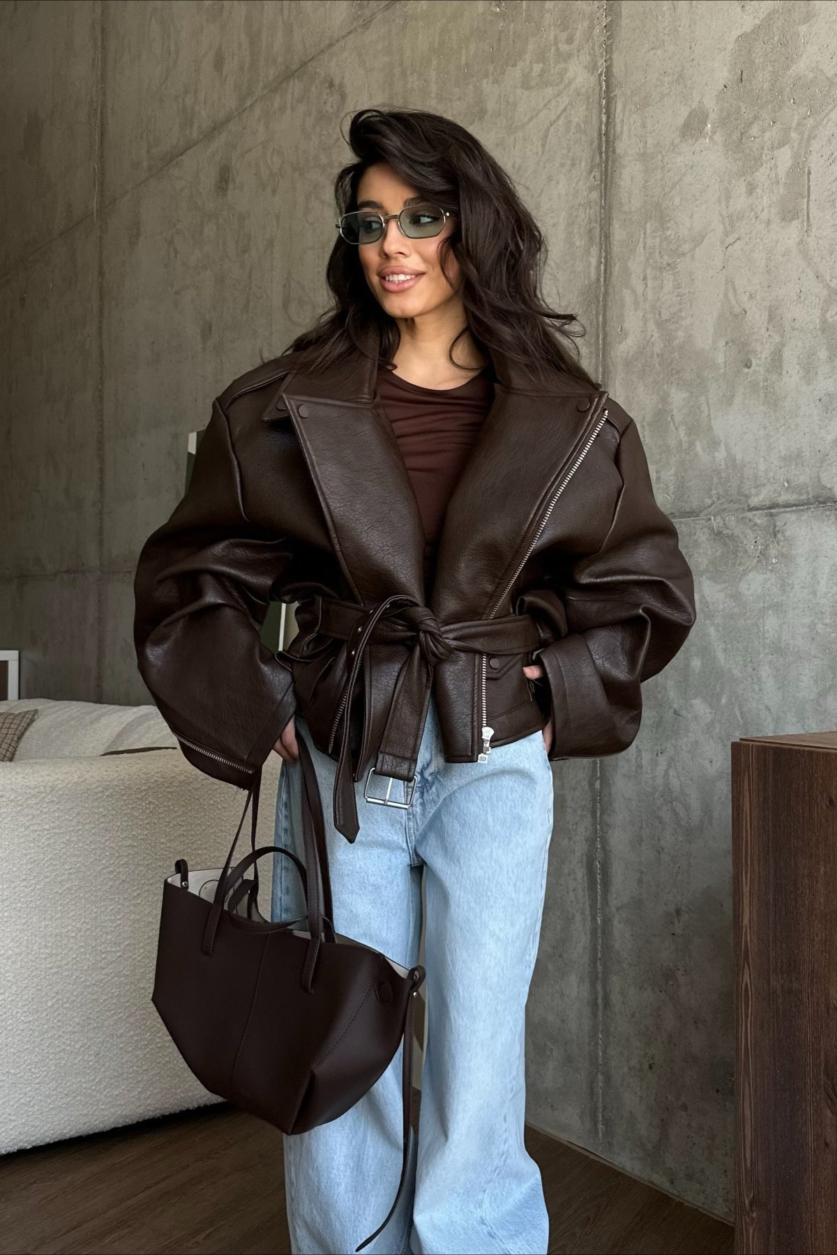 Regina Oversized Moto Jacket
