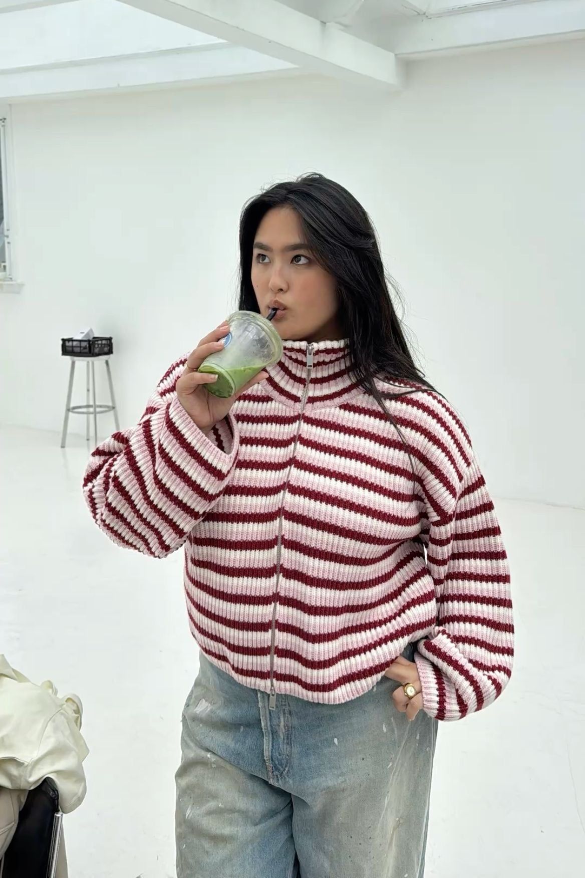Tori Striped Chunky Knit Sweater