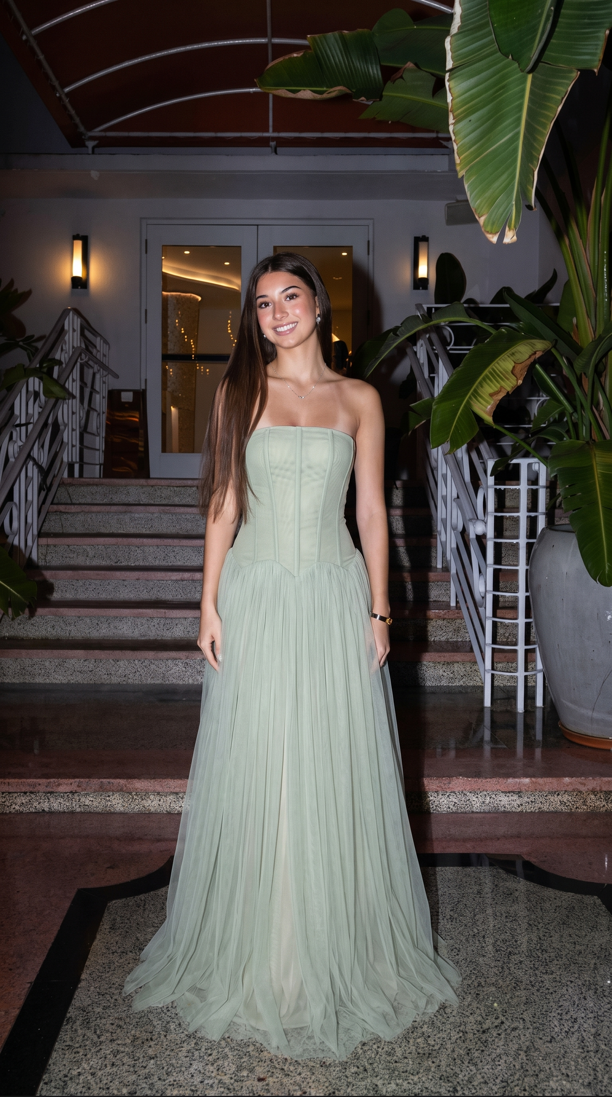 Corset Maxi Dress – Alessia Strapless Tulle Evening Gown
