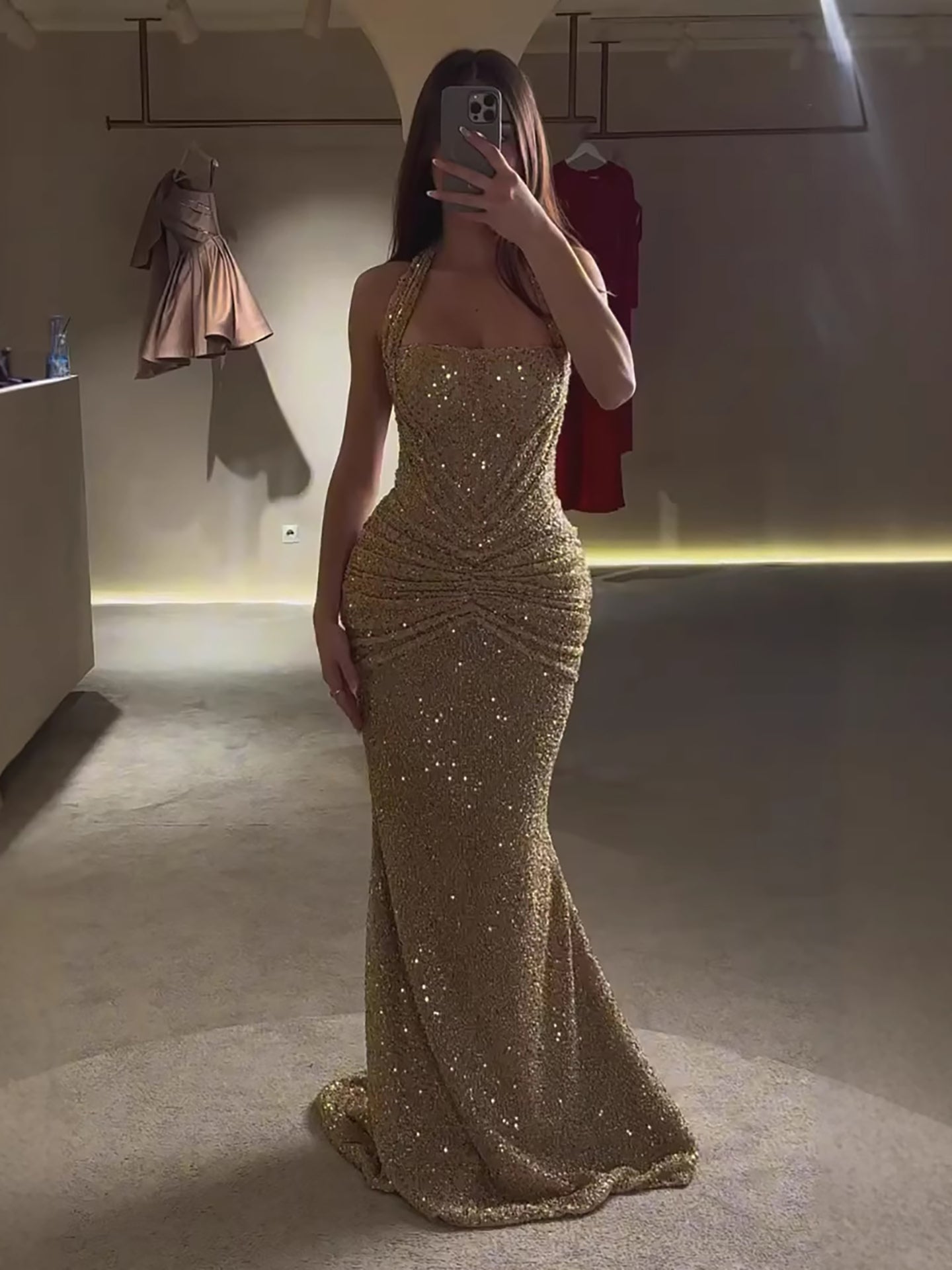 Diana | Golden maxi dress