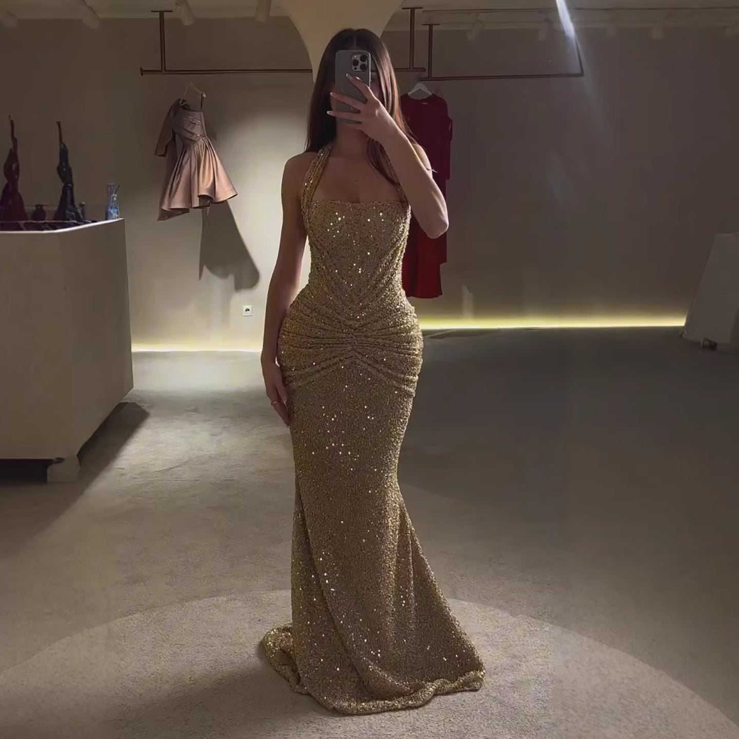 Diana | Golden maxi dress