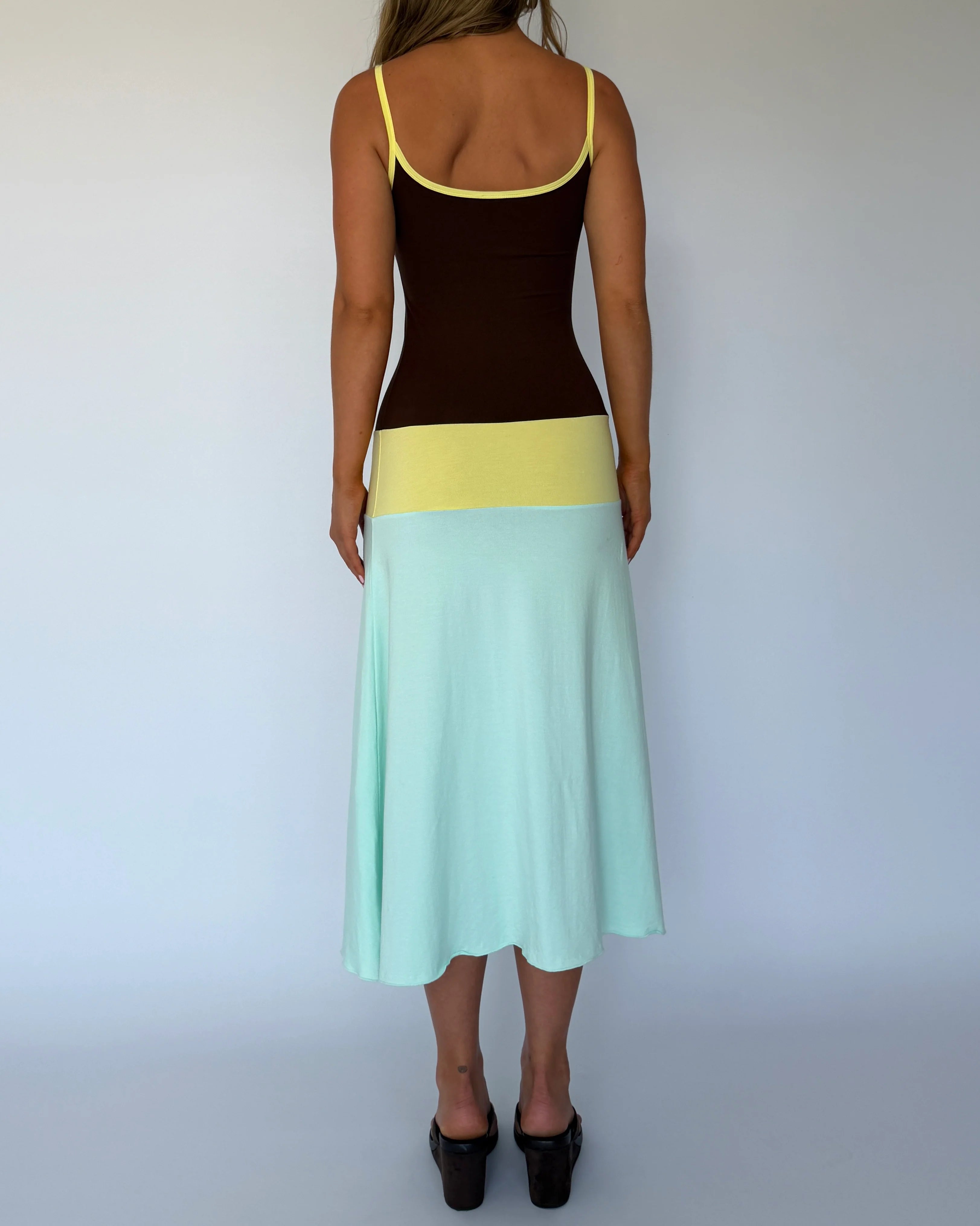 Lucia | Colourblock Slip Midi Dress