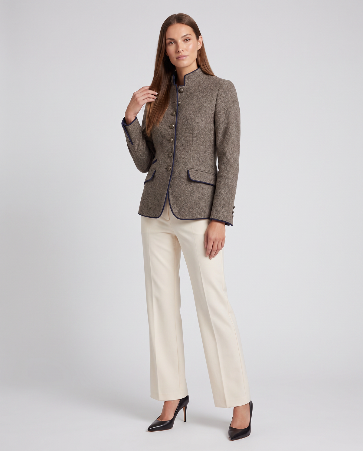 Valentina Tailored Stand Collar Blazer