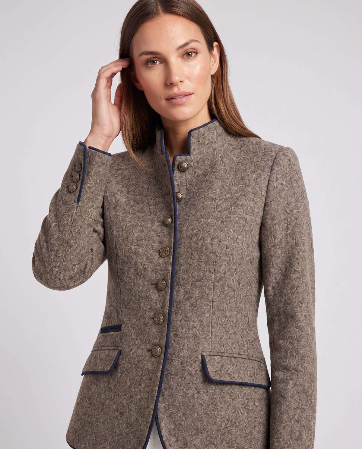 Valentina Tailored Stand Collar Blazer