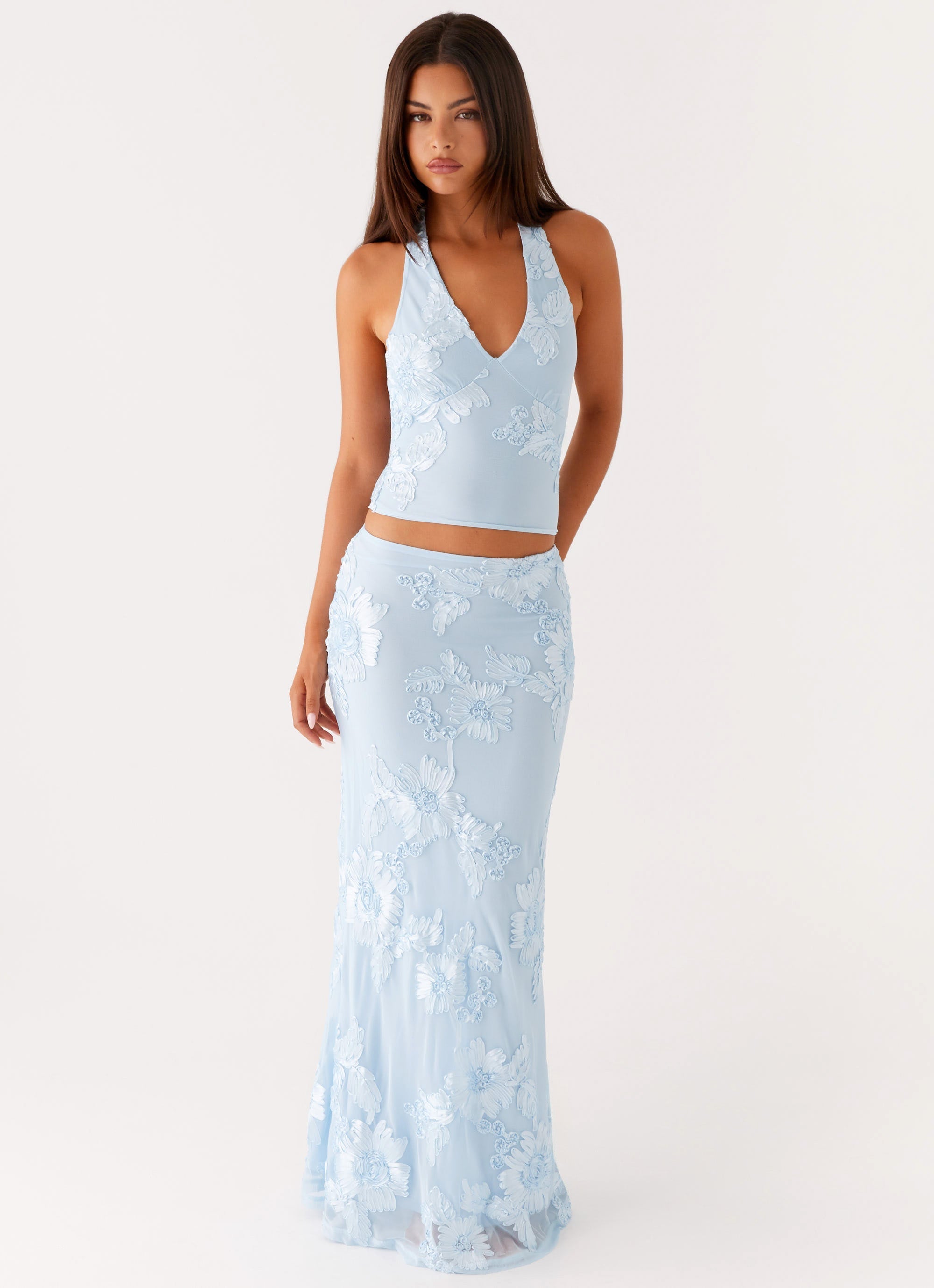 Aurelia | Floral Mesh Halterneck Dress