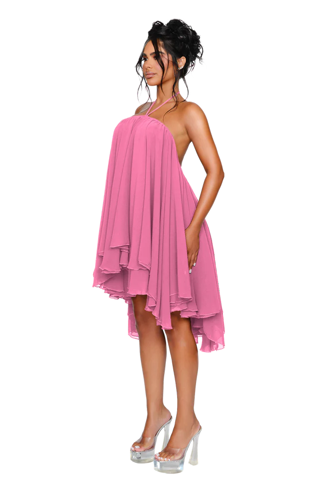 Azaria | Chiffon Halter Mini Dress
