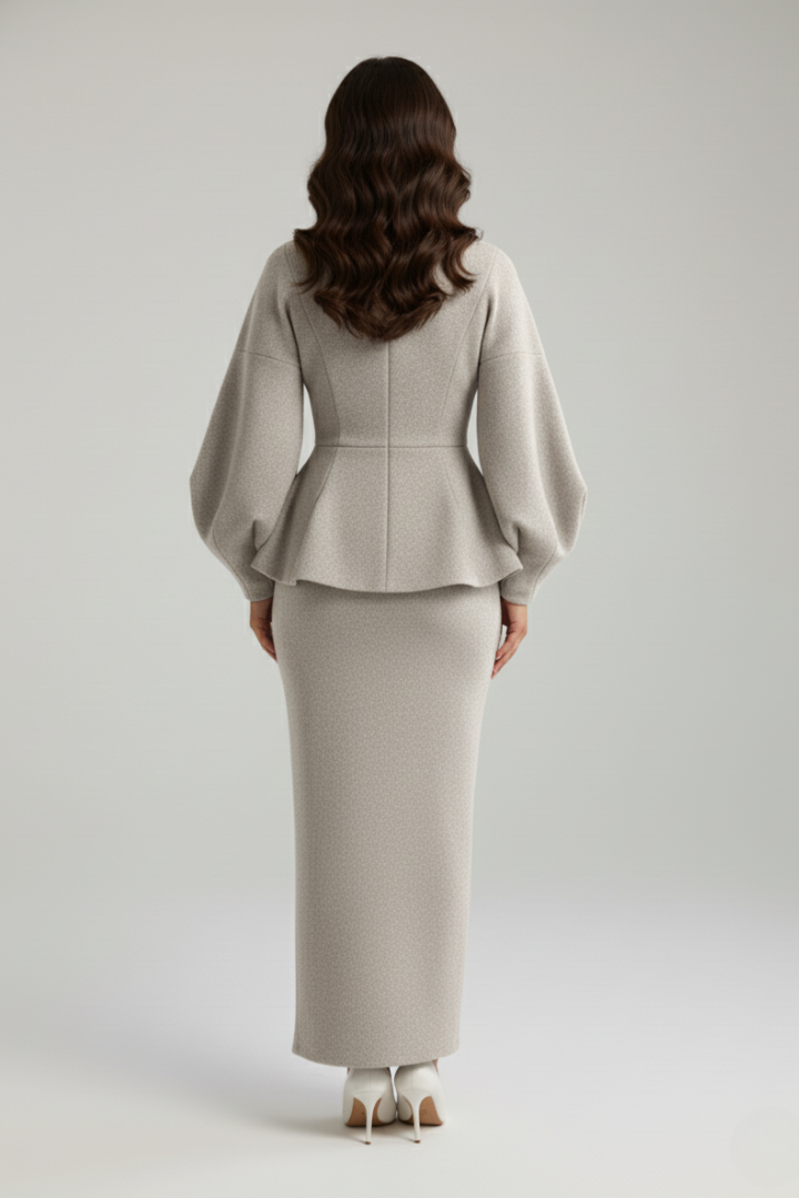 Camille Puff Sleeve Blazer & Midi Skirt Set