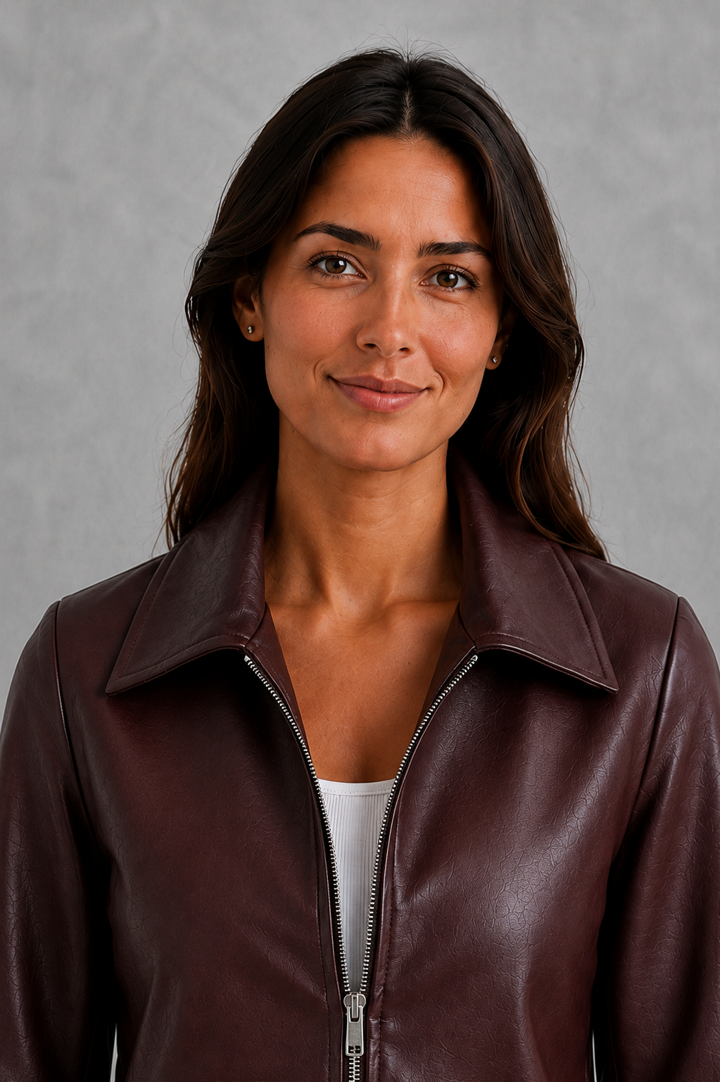 Alessia Leather Look Cropped Jacket