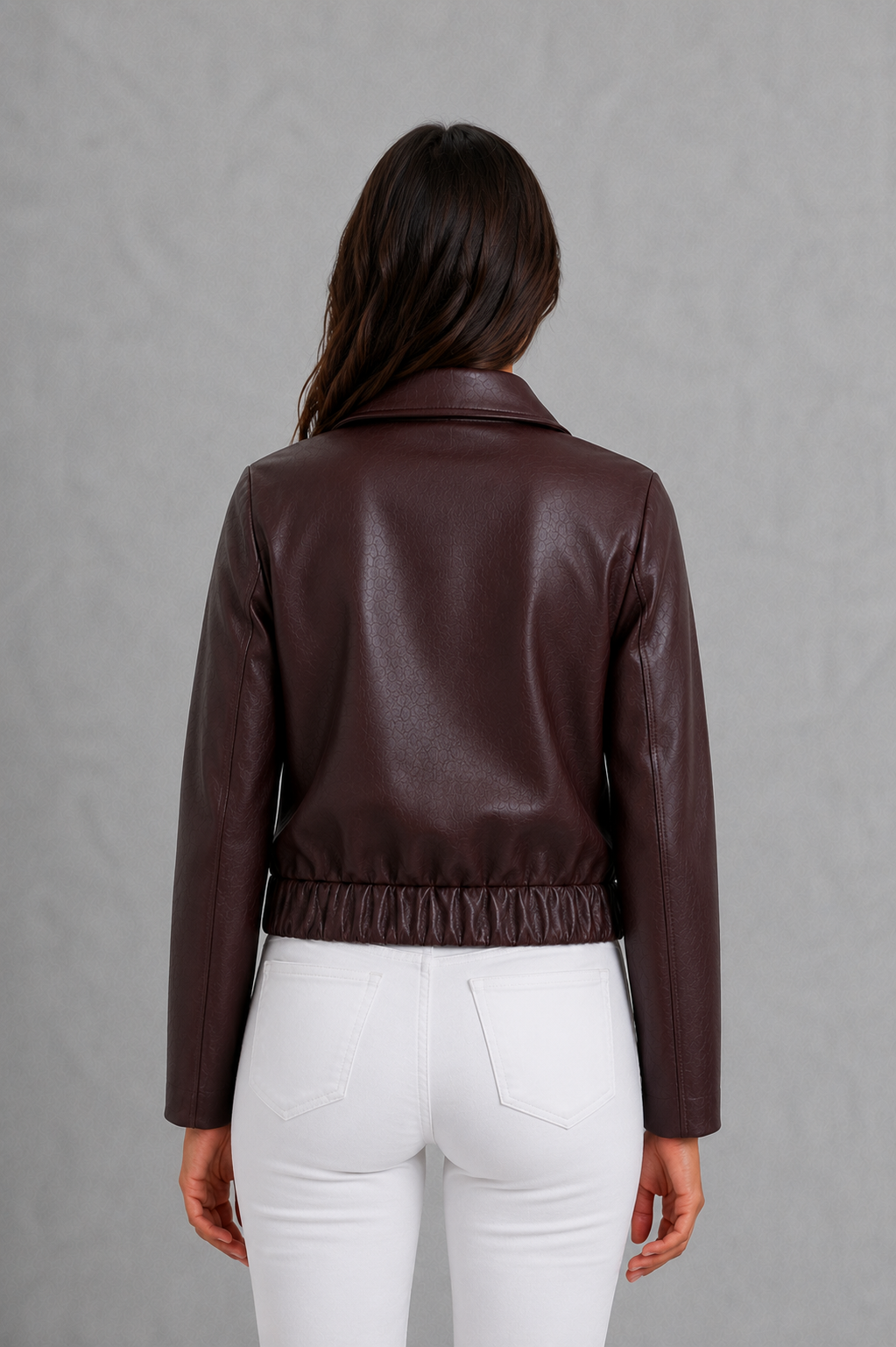 Alessia Leather Look Cropped Jacket
