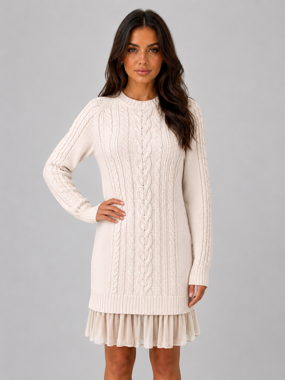 Clara Cable Knit Jumper Dress