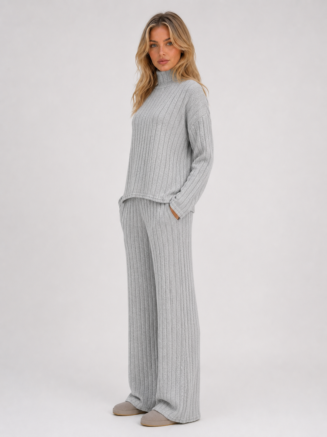 Noelle Ribbed Knit Lounge Set