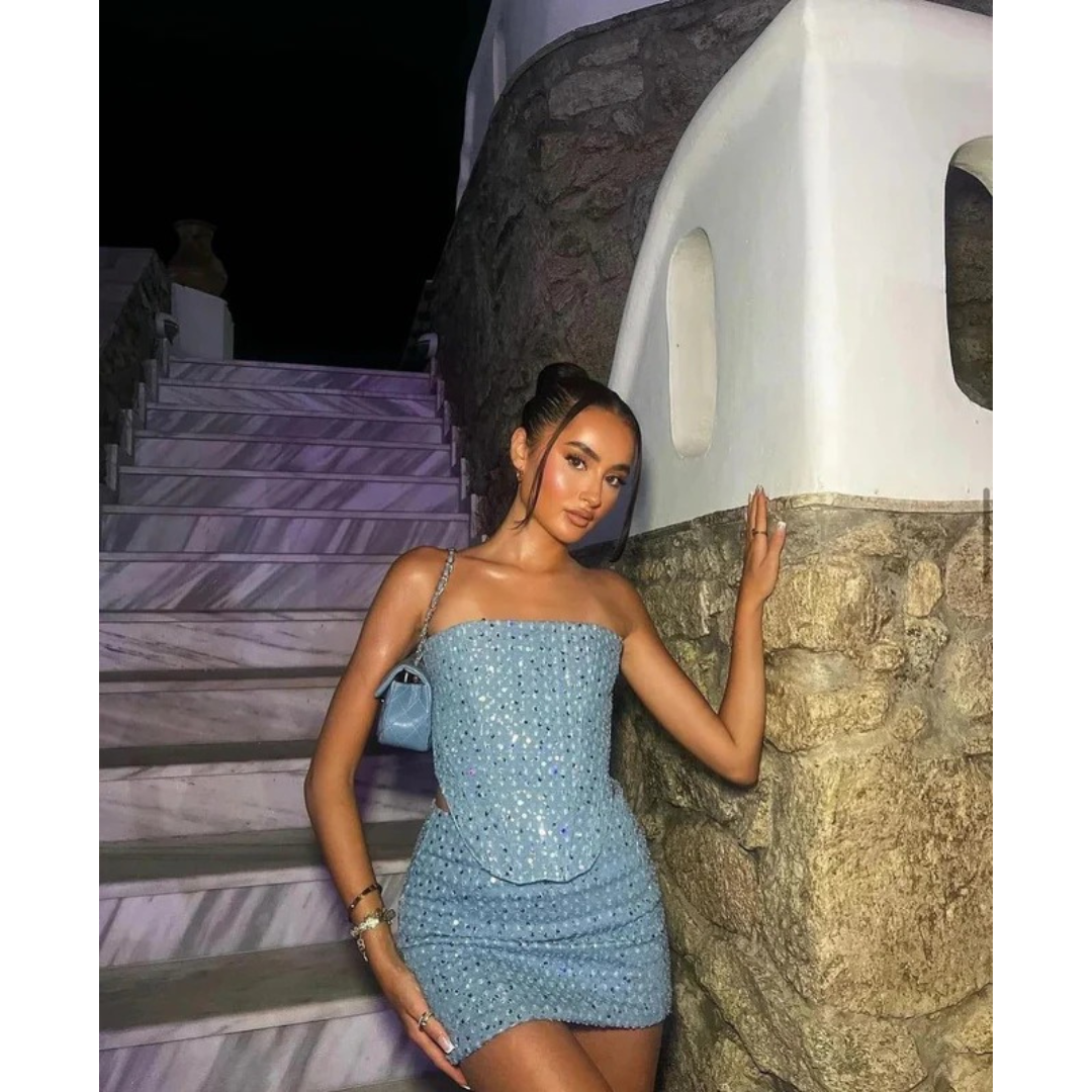 Eliana Sequin Two-Piece Skirt Set