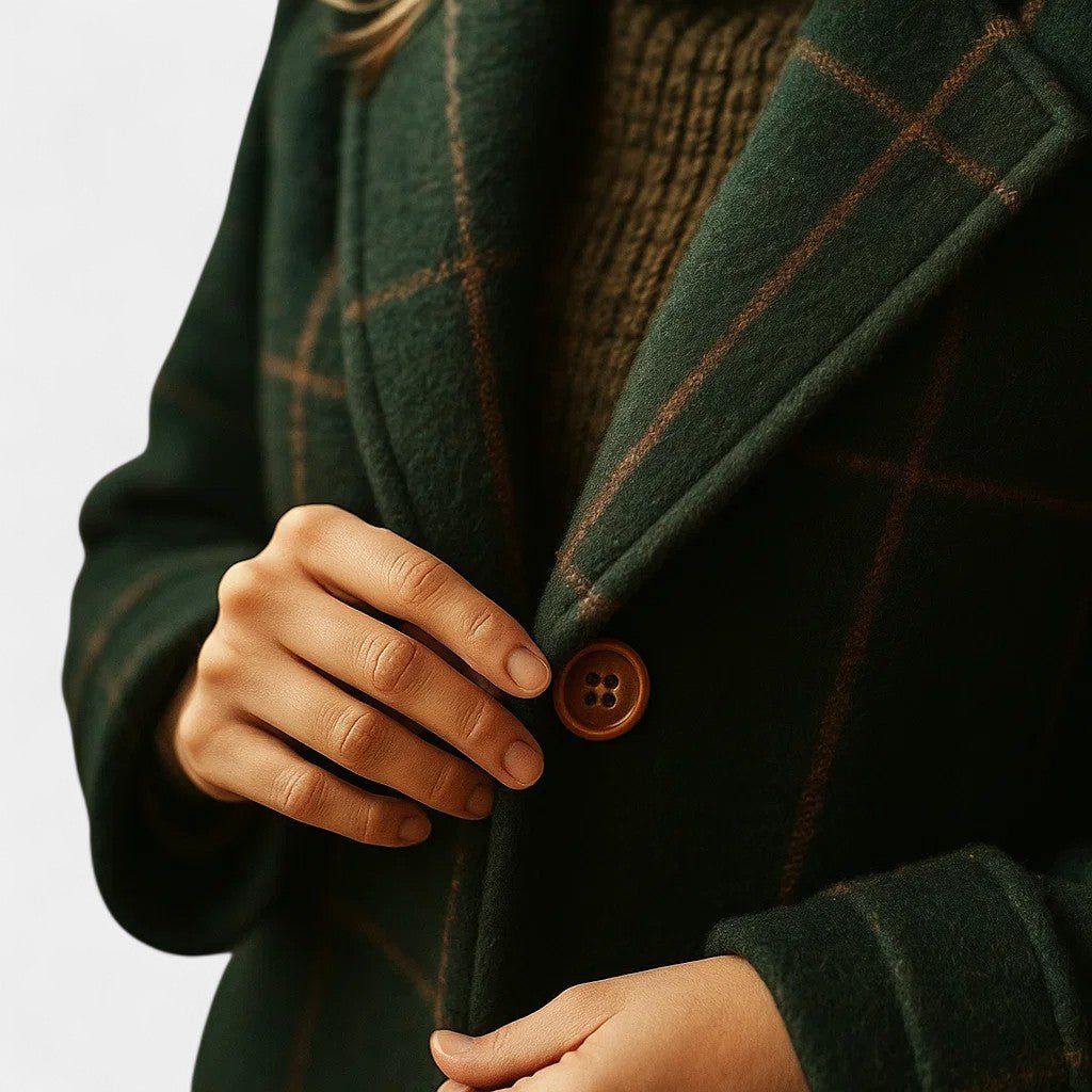 Adriana Plaid Winter Trench Coat